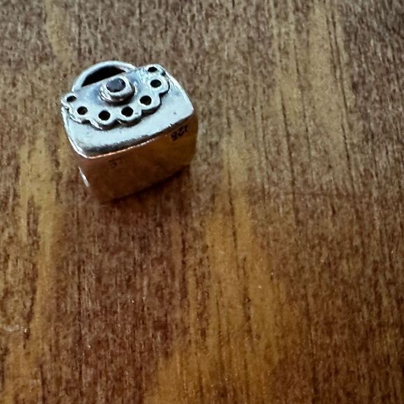 Pandora Handbag Satchel Purse Charm 925S with CZ Crystal Accent Retired - Picture 10 of 13